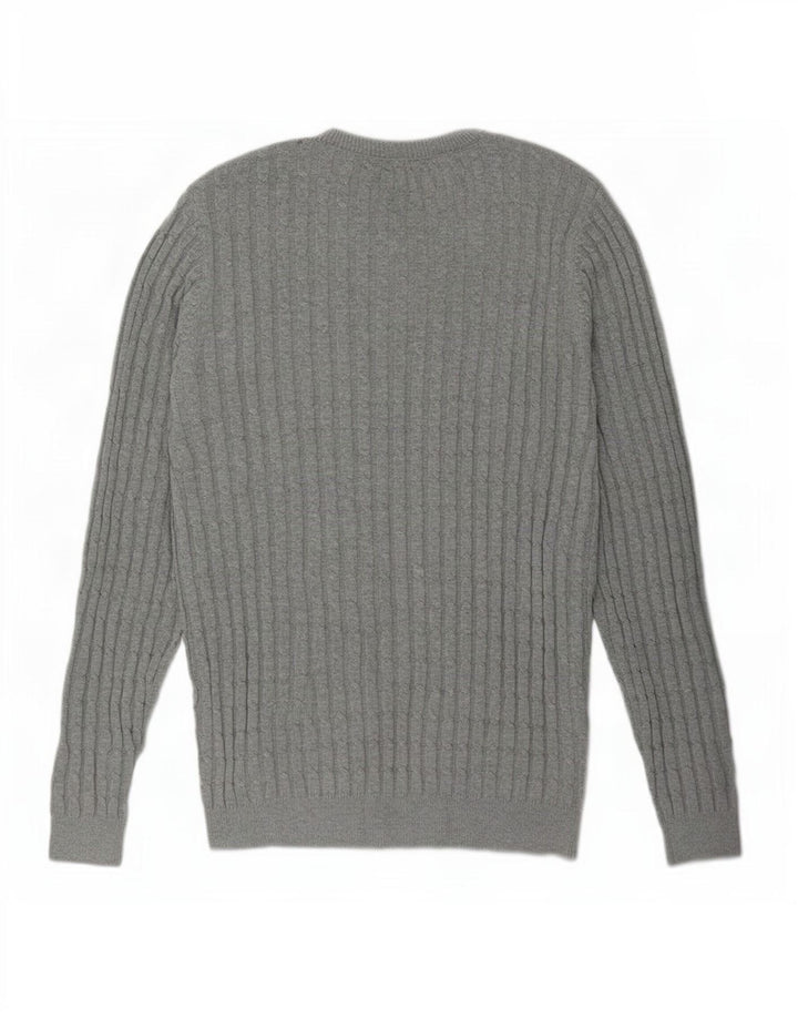 Męski sweter z okrągłym dekoltem Jack Wills, duży, szary, bawełniany