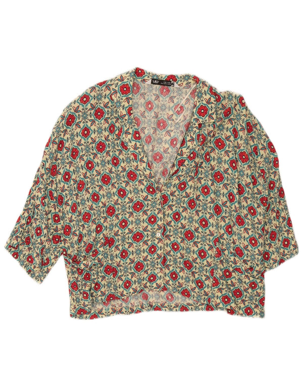 Damska bluzka oversize z krótkim rękawem Zara UK 10 Small Beige Floral