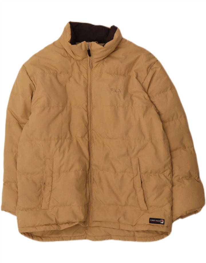 FILA Mens Padded Jacket UK 40 Large Beige Polyester Vintage Fila and Second-Hand Fila from Messina Hembry 
