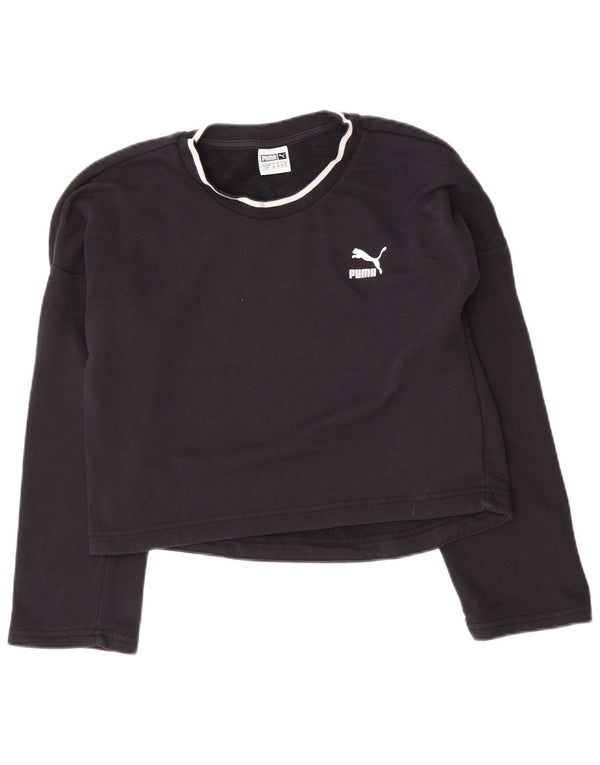 Damska bluza Puma Oversize Crop Graphic Jumper UK 10 Small Black
