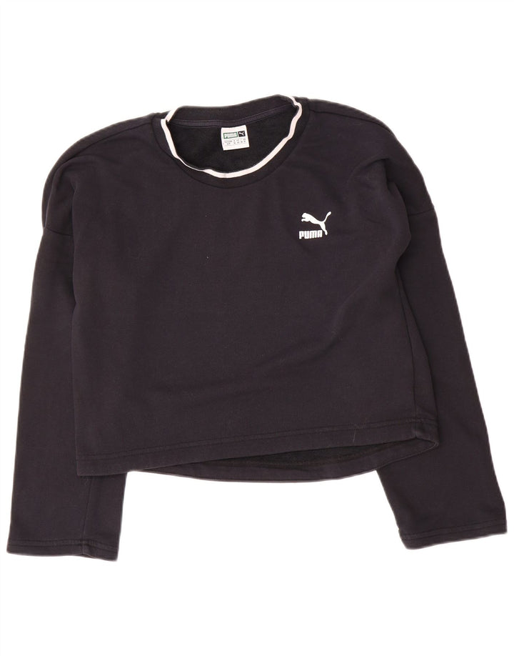 Damska bluza Puma Oversize Crop Graphic Jumper UK 10 Small Black