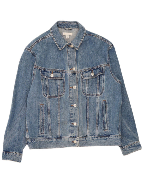 Damska kurtka jeansowa oversize Topshop UK 10, mała, niebieska, bawełniana