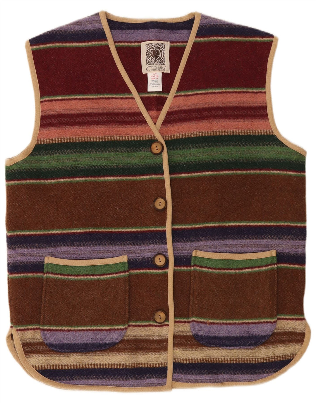 CIVILIAN Damski sweter oversize UK 14, duży, wielokolorowy