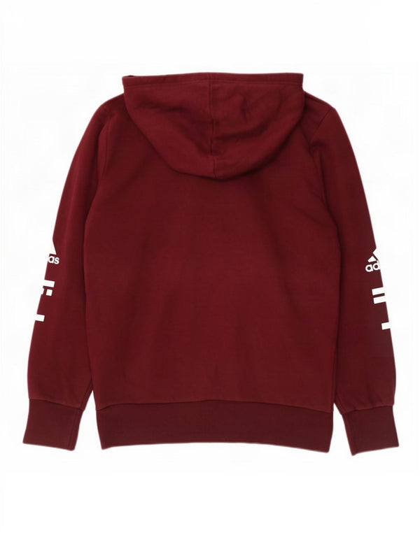 Męski sweter Adidas z grafiką i zamkiem błyskawicznym, duży, bordowy