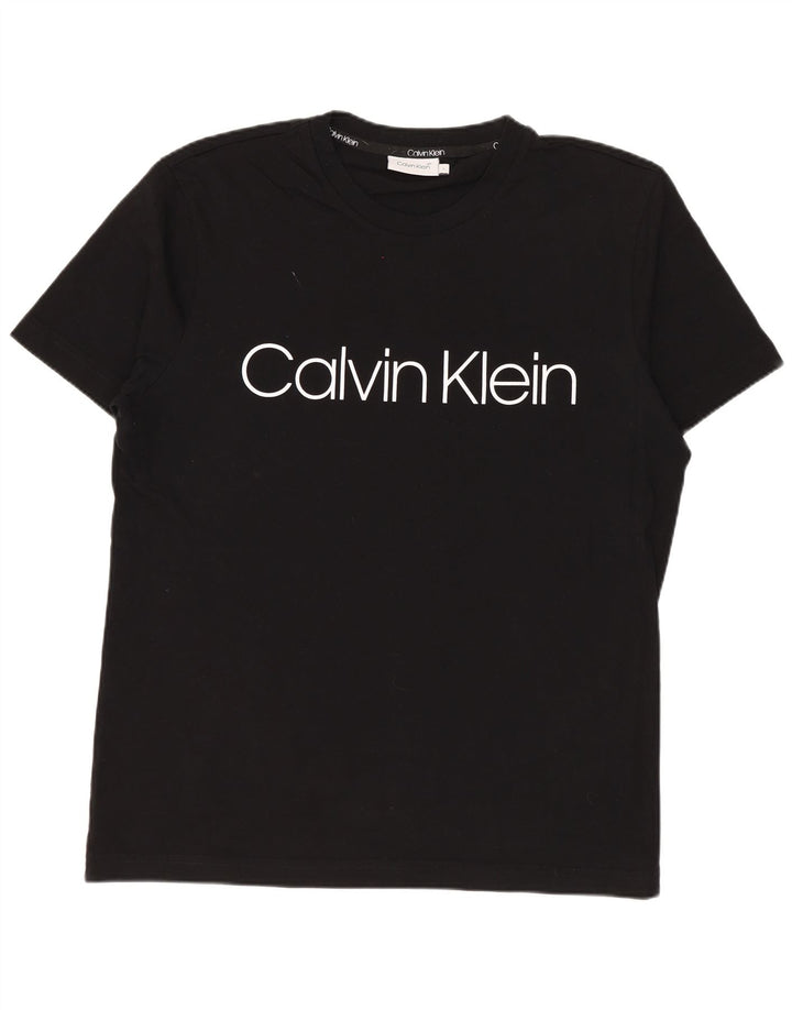 Męski T-shirt z grafiką CALVIN KLEIN, duży, czarny