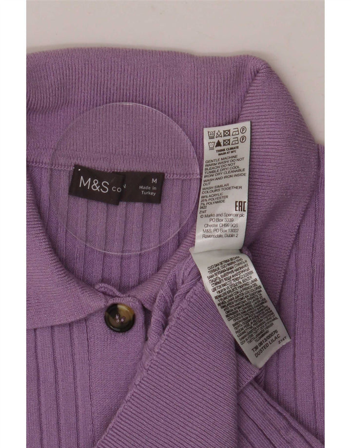 Marks & Spencer Damski sweter z krótkim rękawem, UK 14, średni fiolet