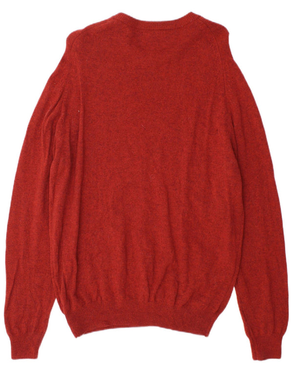 Marks & Spencer Mens Boat Neck Jumper Sweater Large Orange Wool