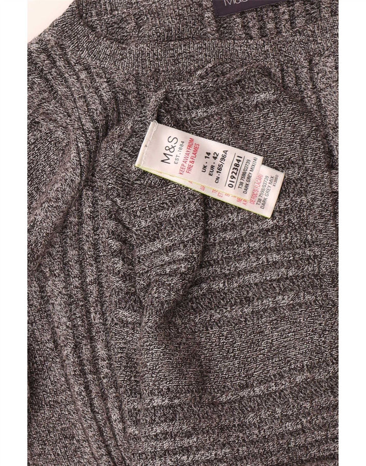 Marks & Spencer Damski top z długim rękawem, UK 14, wiskoza w średnie szare paski