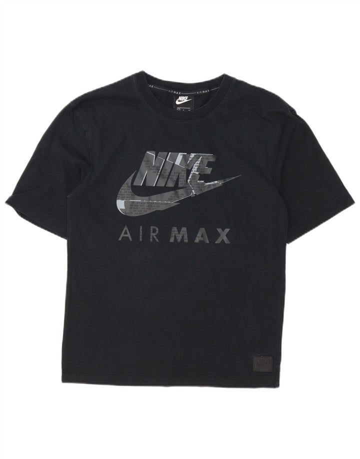 Męski T-shirt z grafiką Nike, mały, czarny, bawełniany