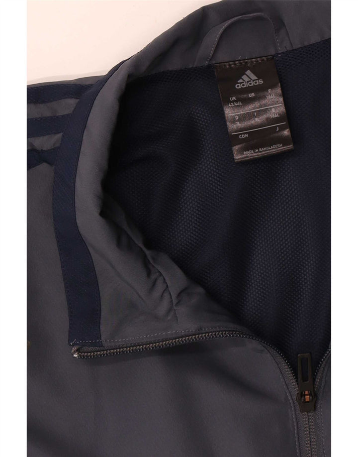 Adidas Męska kurtka dresowa UK 42/44, duża granatowa, poliestrowa