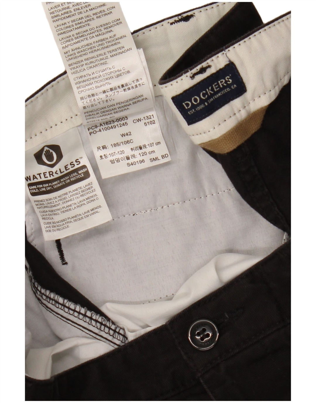 Męskie spodenki cargo DOCKERS W42 2XL, czarne, bawełniane