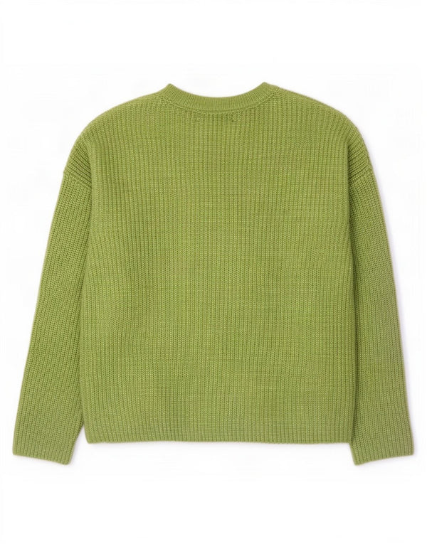 Marks & Spencer Damski sweter z dekoltem w łódkę, UK 10, mały, zielony, poliester