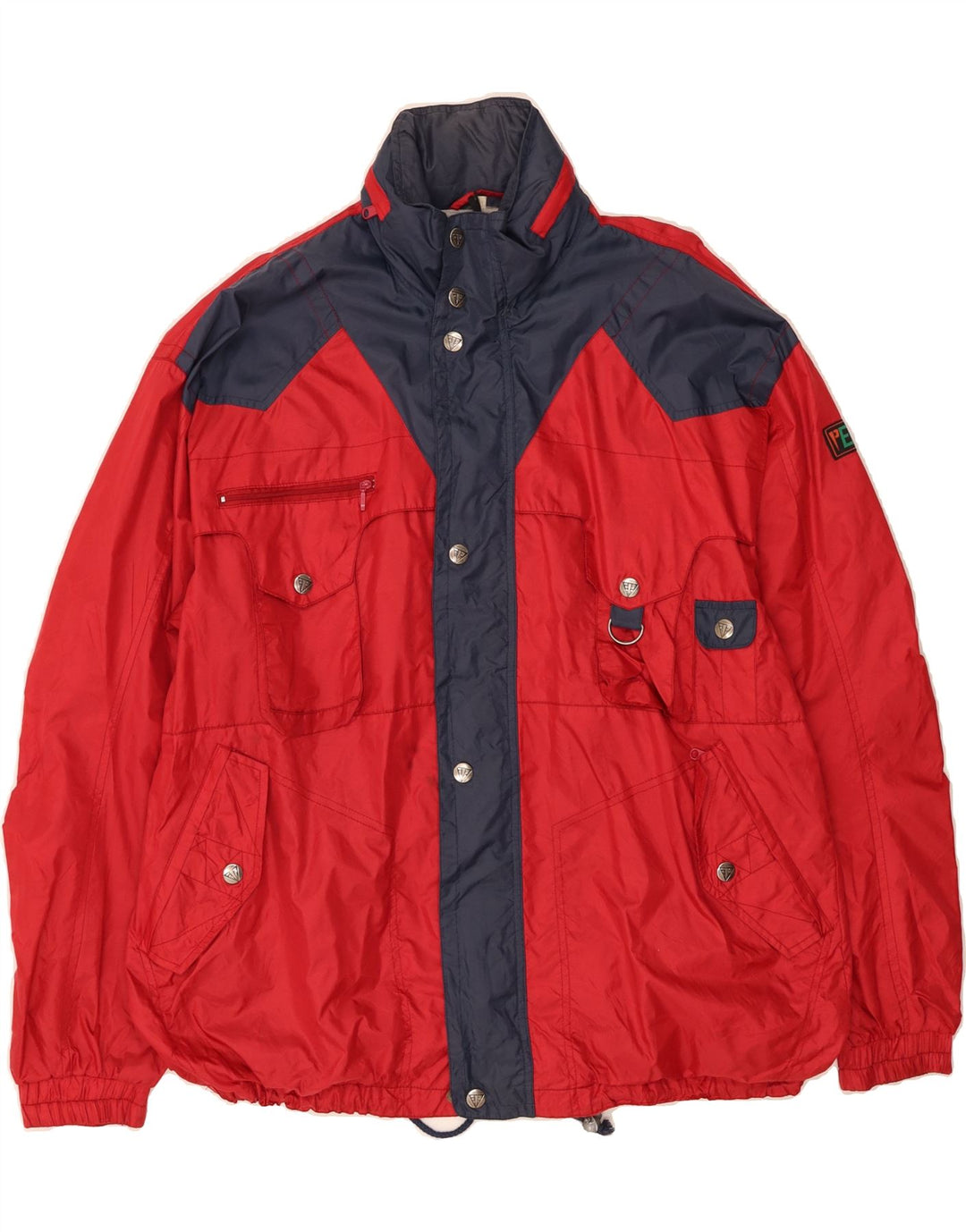 VINTAGE Mens Bomber Jacket UK 40 Large Red Colourblock Polyamide Vintage Vintage and Second-Hand Vintage from Messina Hembry 