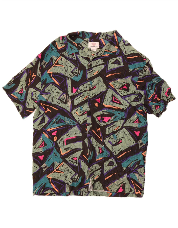 Męska koszula z krótkim rękawem Pull & Bear XL, wielobarwna, geometryczna wiskoza