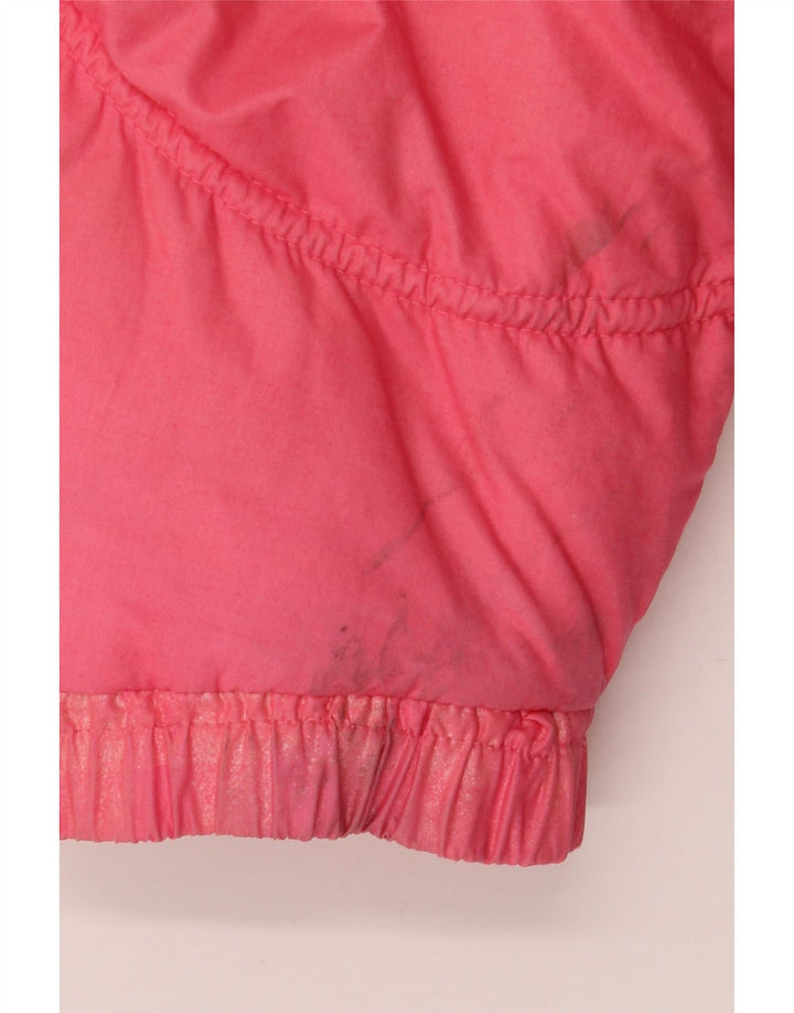 Vintage damski, oversize'owy, ocieplany płaszcz UK 8, mały, różowy, bawełniany