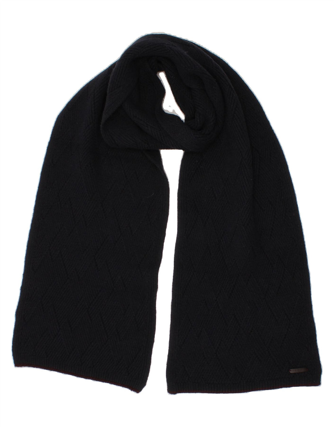TED BAKER Mens Knit Rectangle Scarf One Size Navy Blue Argyle/Diamond Vintage Ted Baker and Second-Hand Ted Baker from Messina Hembry 