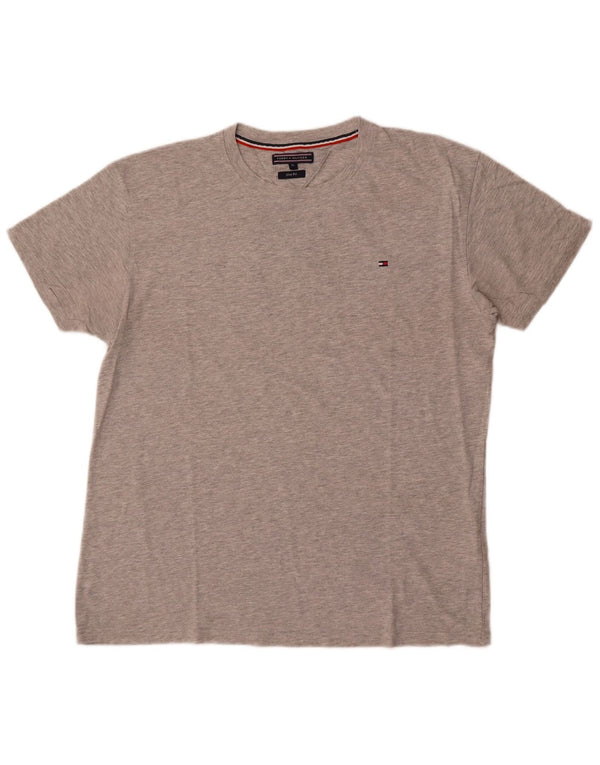Męski t-shirt Tommy Hilfiger o dopasowanym kroju, góra XL, szara, nakrapiana bawełna