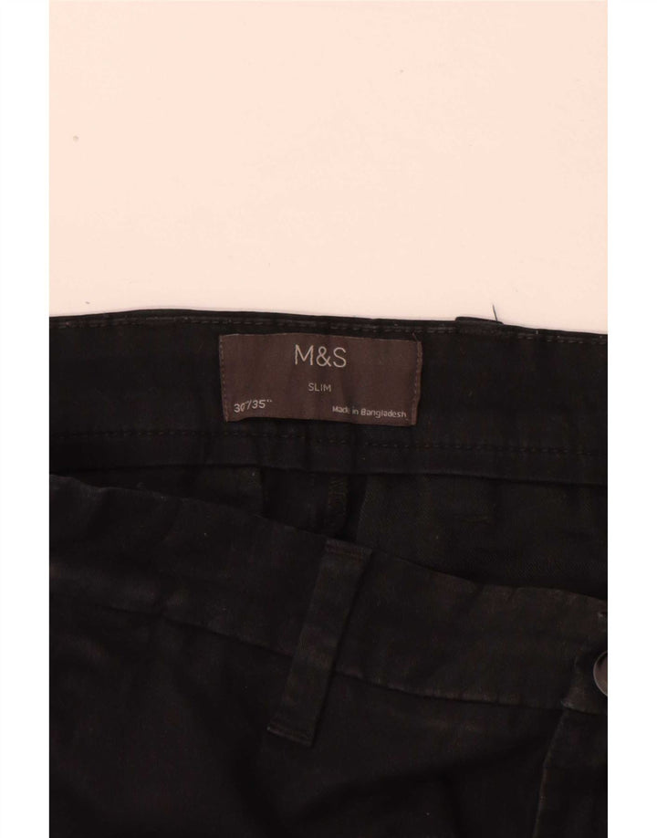 Męskie spodnie Chino Marks & Spencer W30 L35, czarne, bawełniane