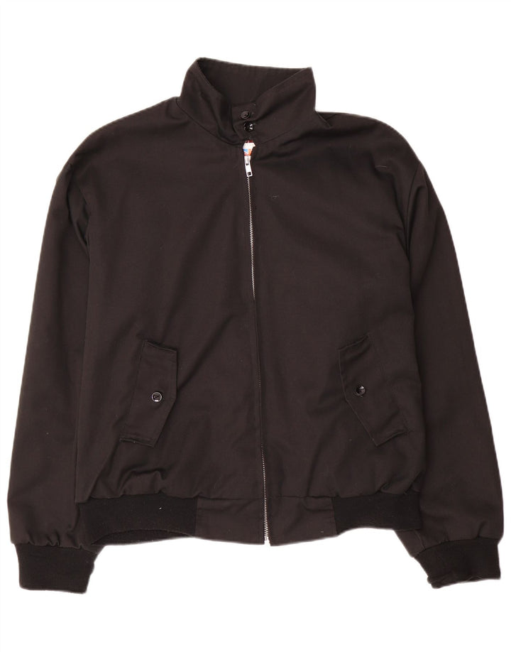 Męska kurtka bomber w stylu vintage UK 38, średni czarny poliester