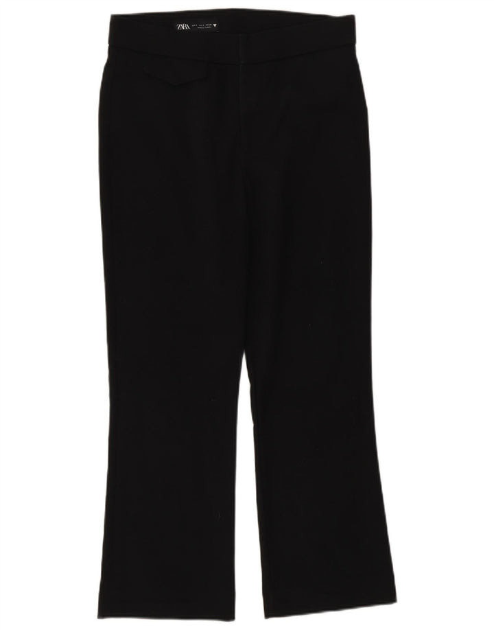 Damskie spodnie garniturowe Zara Bootcut UK 10, małe, czarne, bawełniane
