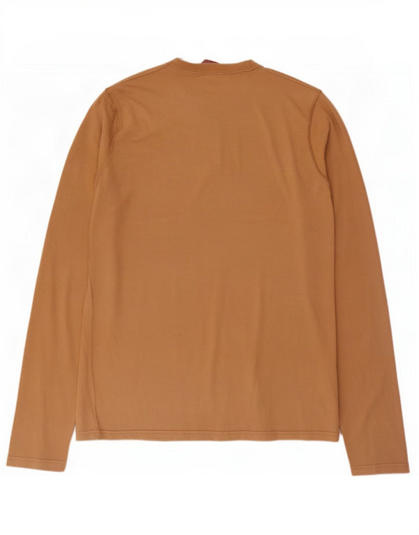 Męski graficzny top Zara z długim rękawem XL, beżowy, bawełniany