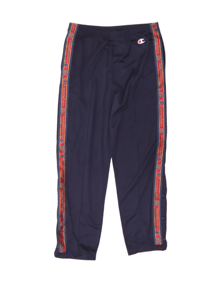 CHAMPION Mens Graphic Tracksuit Trousers XL  Navy Blue Polyester Vintage Champion and Second-Hand Champion from Messina Hembry 