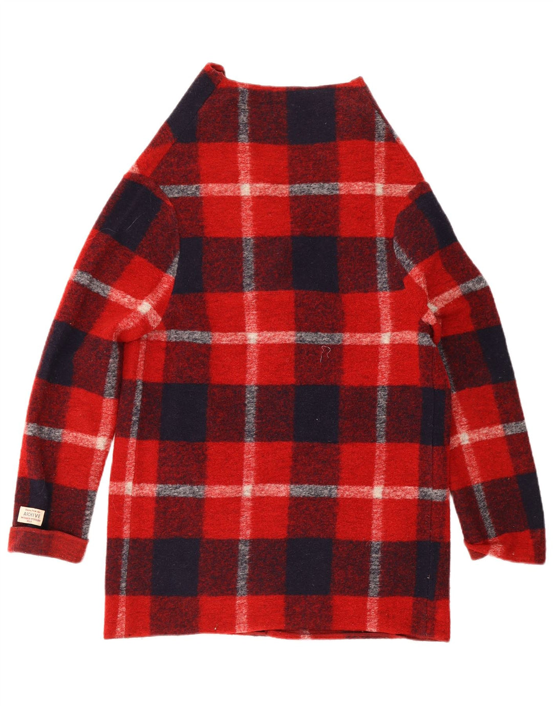 Sweter damski Woolrich Longline Cardigan UK 10 Small Red Plaid Wełna