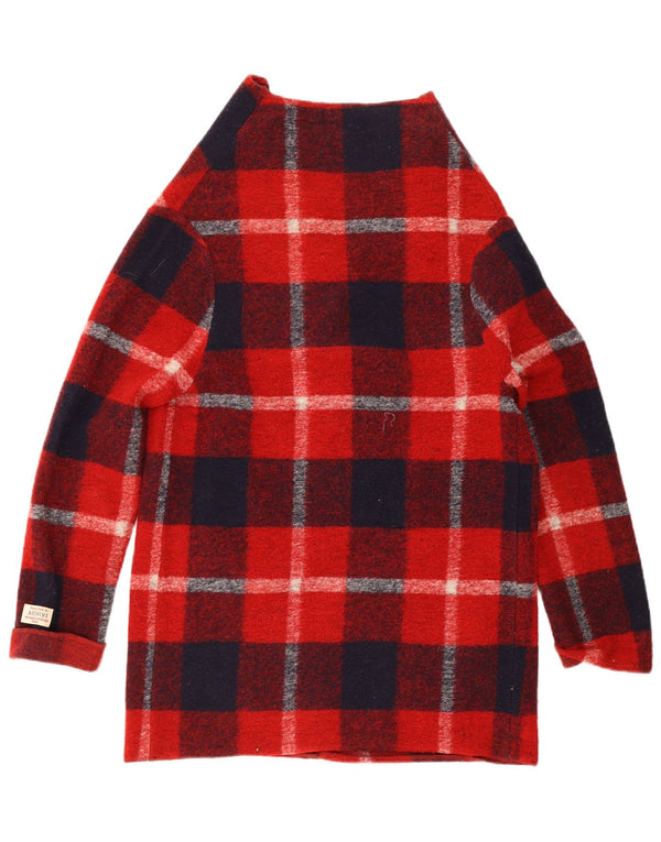 Sweter damski Woolrich Longline Cardigan UK 10 Small Red Plaid Wełna