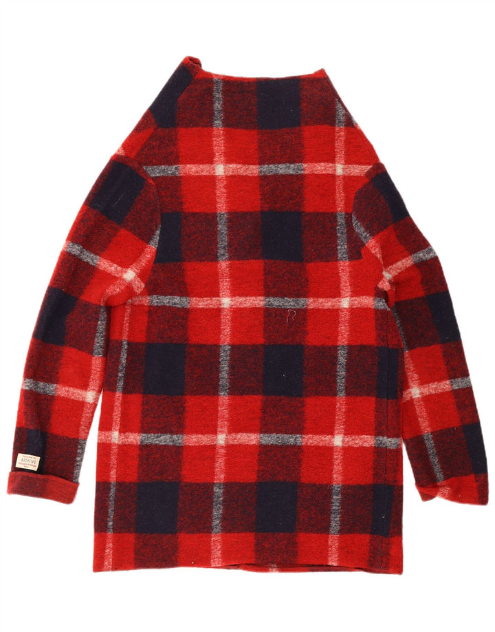 Sweter damski Woolrich Longline Cardigan UK 10 Small Red Plaid Wełna