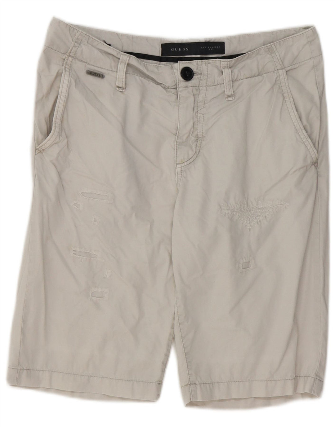 Męskie szorty Chino Guess w trudnej sytuacji W29, małe, szare, bawełniane