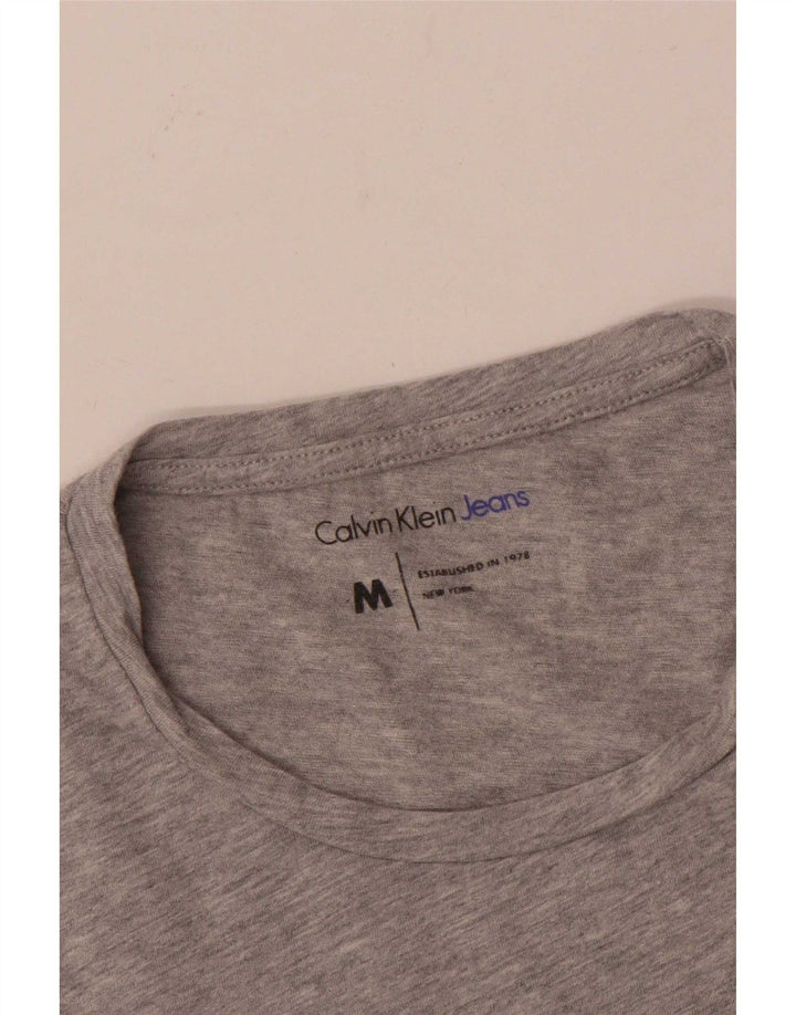 Męski T-shirt z grafiką Calvin Klein Jeans, średni szary, nakrapiany