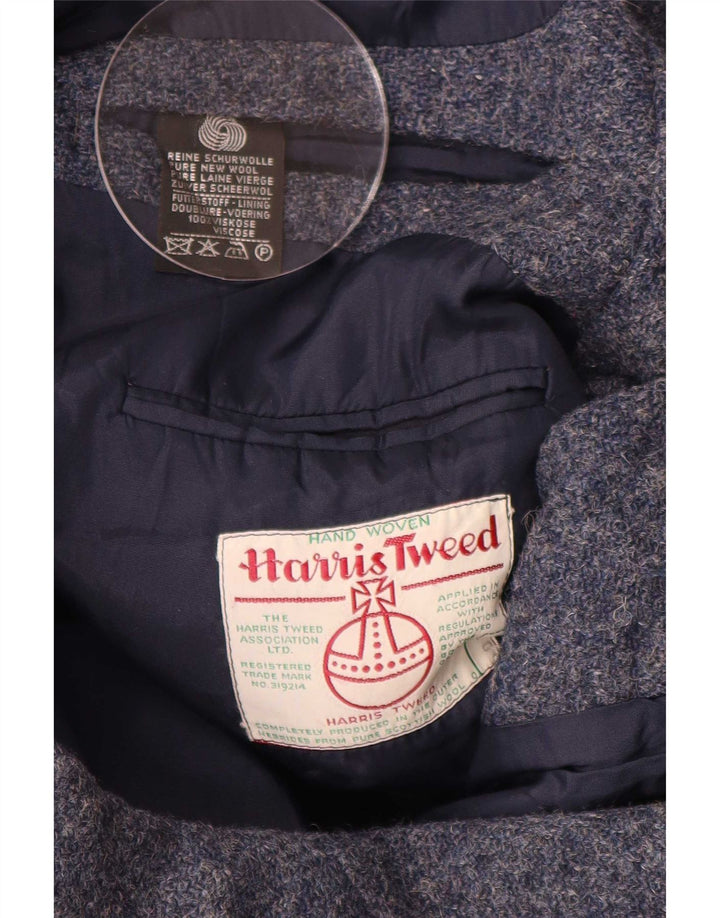 Męska marynarka zapinana na 3 guziki Harris Tweed UK 40, duża, granatowa, nowa wełna