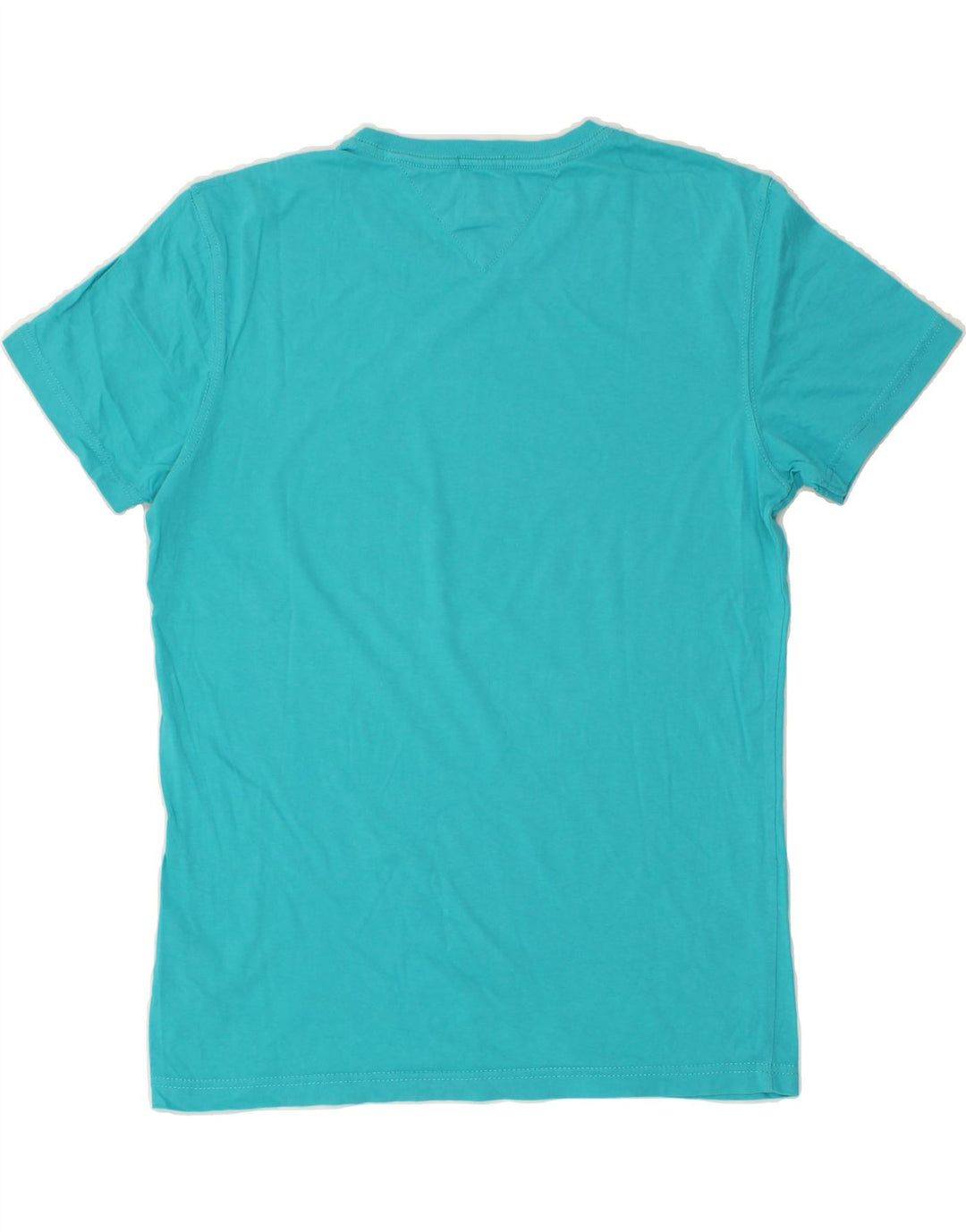 TOMMY HILFIGER Mens Graphic T-Shirt Top Medium Turquoise Cotton Vintage Tommy Hilfiger and Second-Hand Tommy Hilfiger from Messina Hembry 