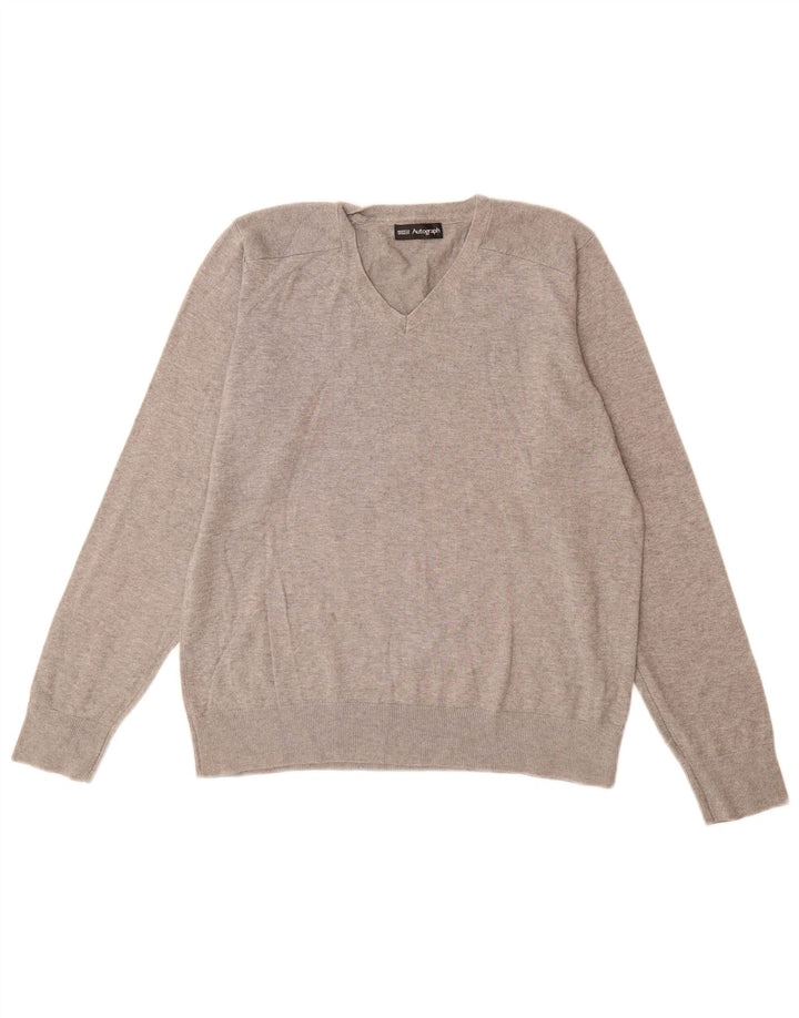 Marks & Spencer Damski sweter z dekoltem w kształcie litery V, UK 14, średni szary