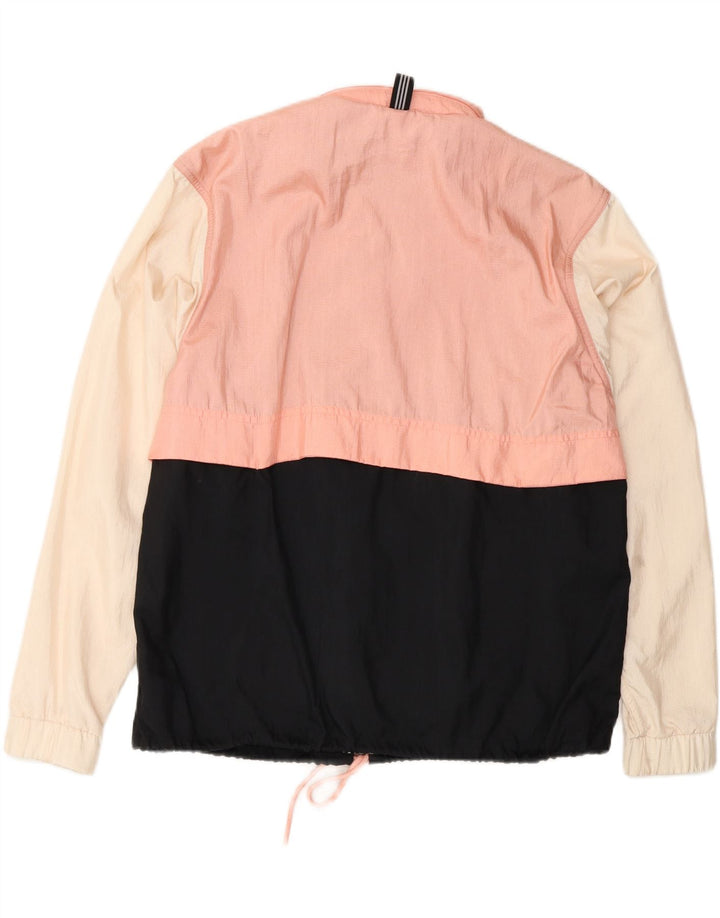 Damska kurtka przeciwdeszczowa Adidas Oversized UK 6 XS Różowy nylon z blokami kolorów