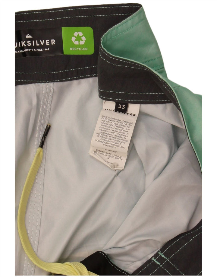 Męskie spodenki kąpielowe Quiksilver, zielony, kwiatowy poliester