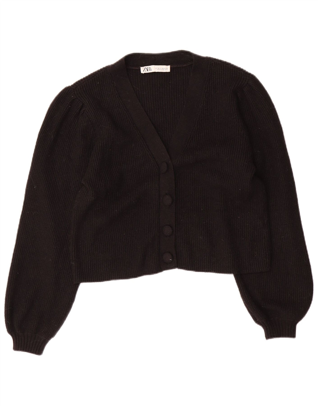 Sweter damski Zara Crop Cardigan UK 12 Średni czarny wiskoza
