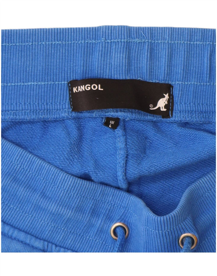 Męskie spodenki sportowe Kangol z grafiką, duże, niebieskie, bawełniane