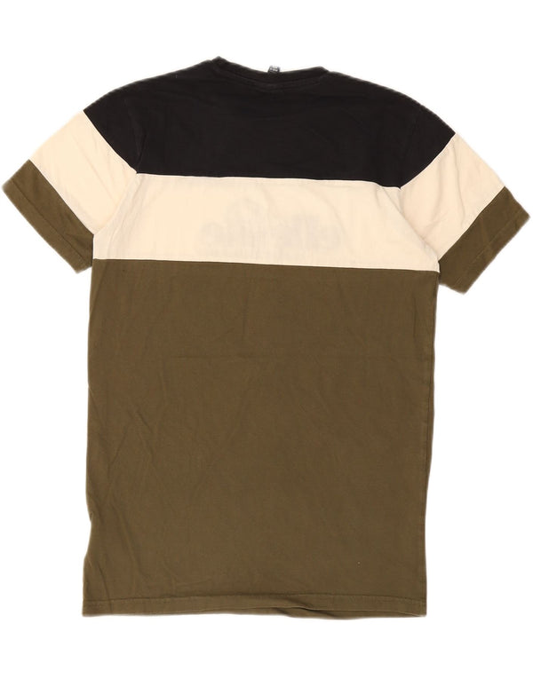 ELLESSE Mens Graphic T-Shirt Top XS Multicoloured Colourblock Cotton