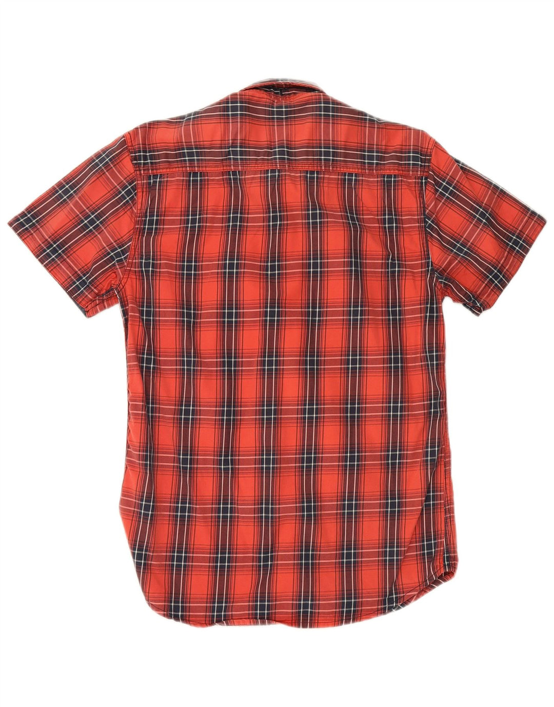 Koszula męska z krótkim rękawem Jack & Jones, bawełniana w średnią czerwoną kratkę