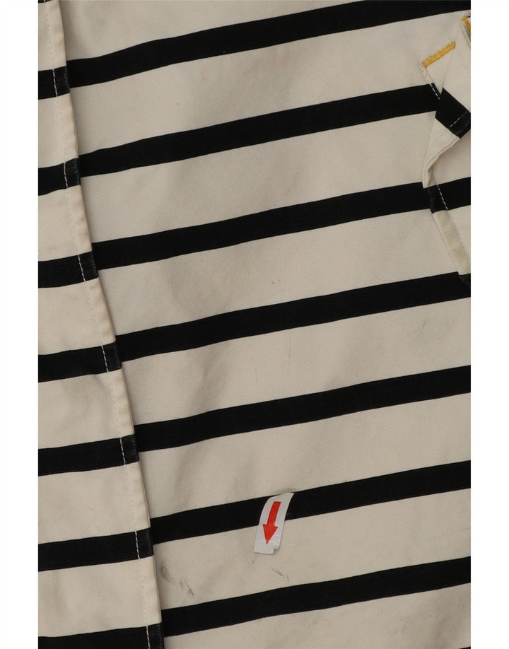 Damska kurtka przeciwdeszczowa Joules z kapturem, oversize, UK 18 XL, w białe paski