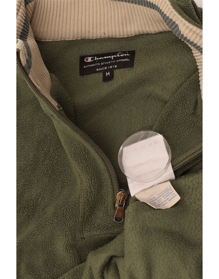 Męski sweter polarowy Champion z zamkiem błyskawicznym, średni poliester w kolorze khaki