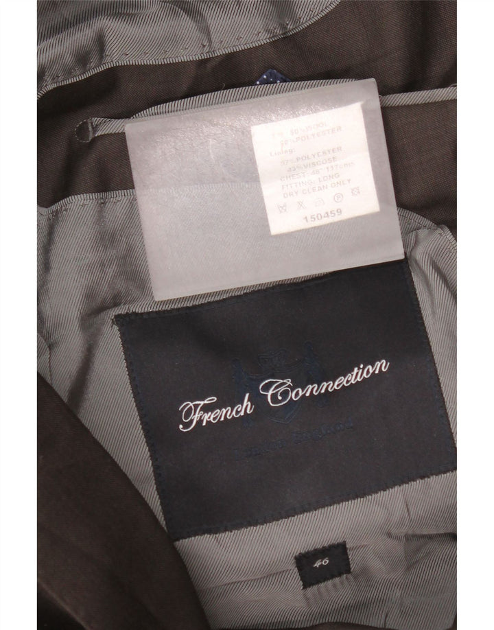 Męska marynarka zapinana na 2 guziki French Connection UK 46 3XL Brązowa wełna