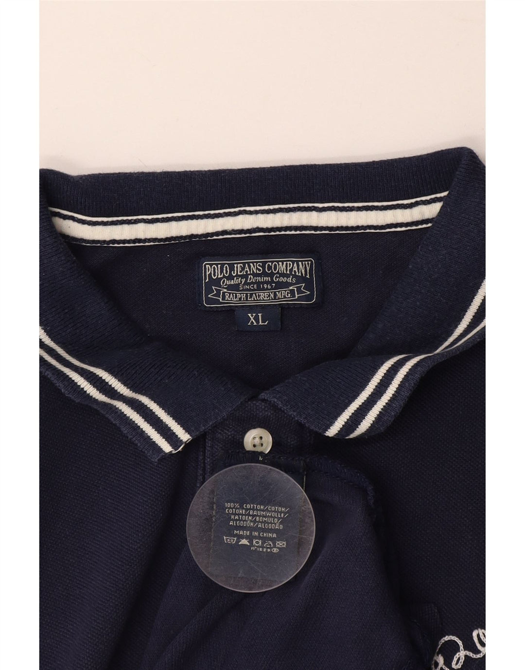 POLO RALPH LAUREN Męska koszulka polo XL, granatowa, bawełniana