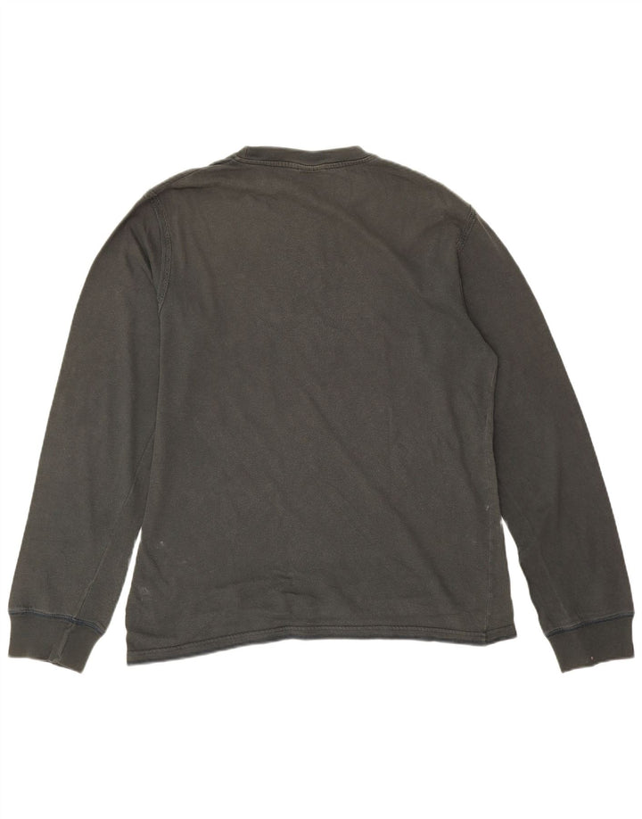 Męski graficzny top Levi's z długim rękawem, duży, szary, bawełniany
