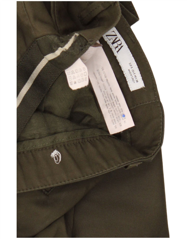 Męskie spodnie typu slim chino Zara, małe, W30 L28, bawełna khaki