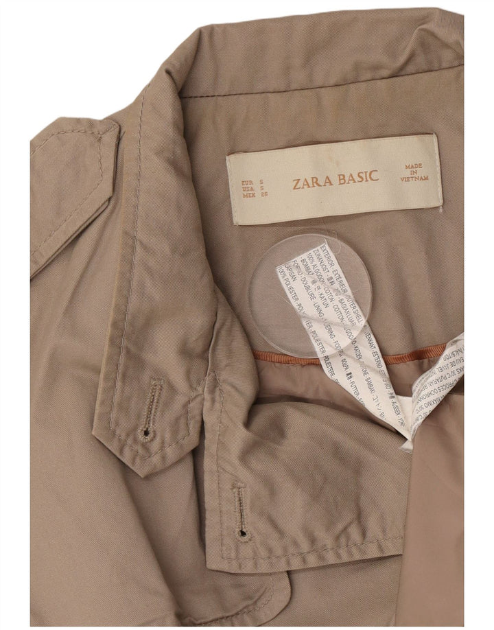 Trencz damski Zara UK 10 Small, beżowy, bawełniany
