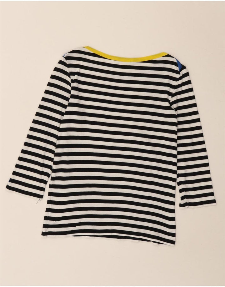 Top damski Benetton z rękawem 3/4, UK 8, w małe granatowe paski