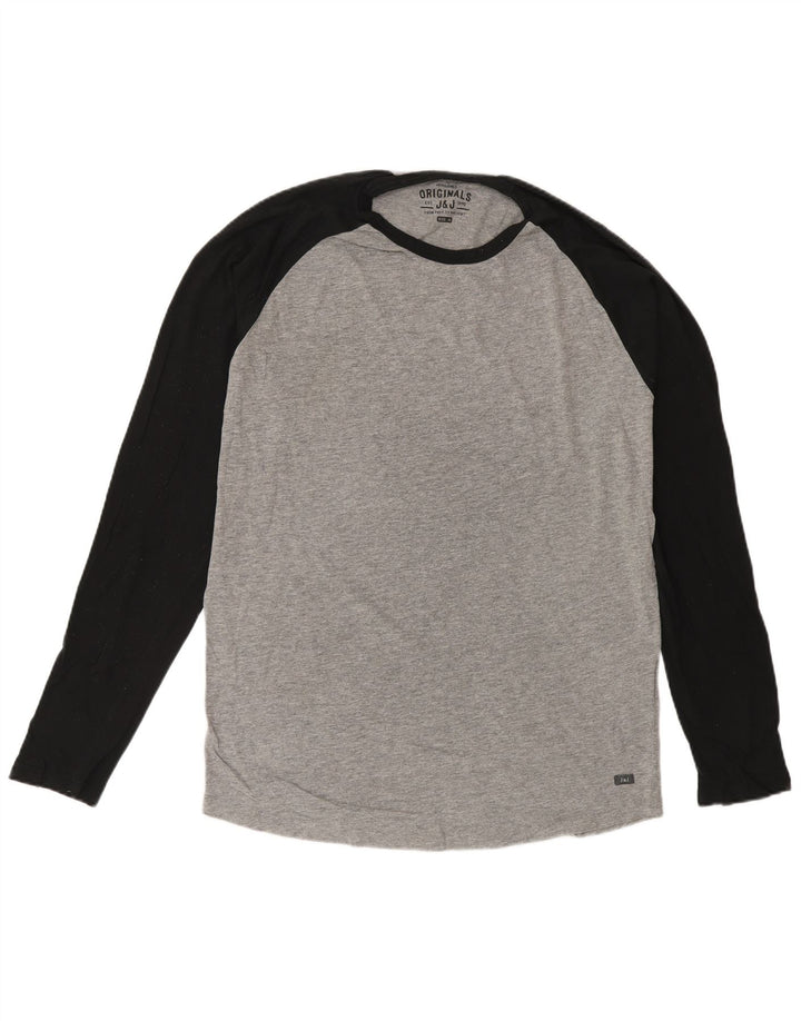Męski top Jack & Jones z długim rękawem, średnioszary, bawełniany