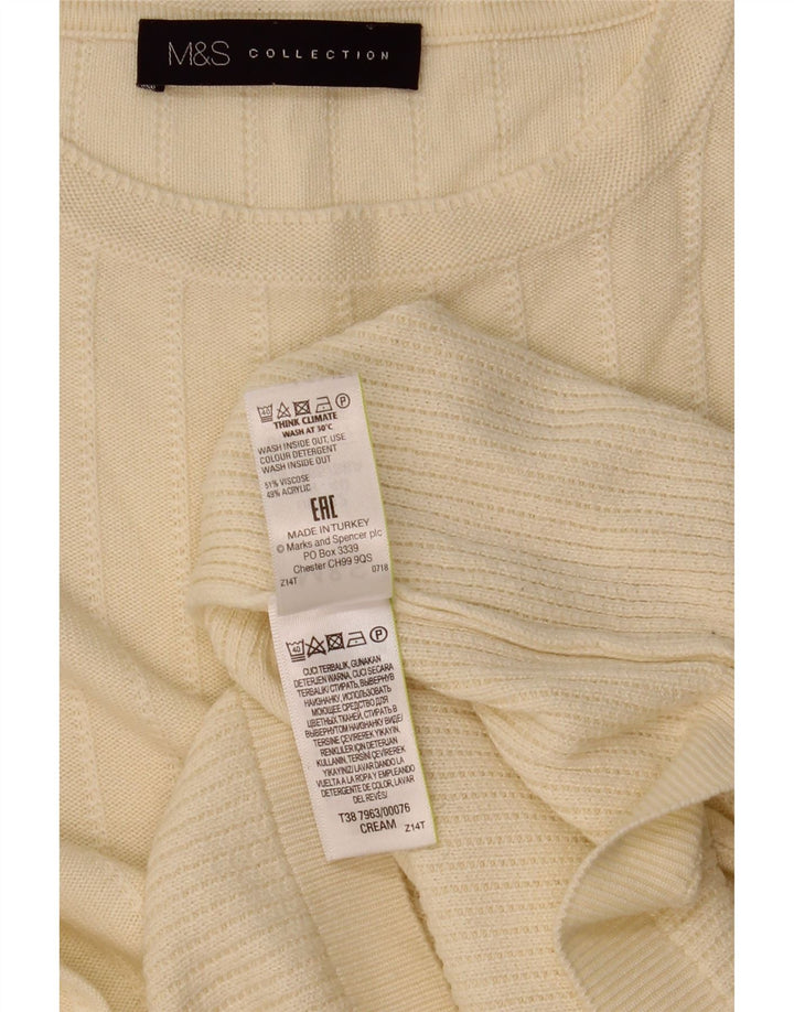 Sweter damski Marks & Spencer z okrągłym dekoltem, UK 12, średni beż, wiskoza
